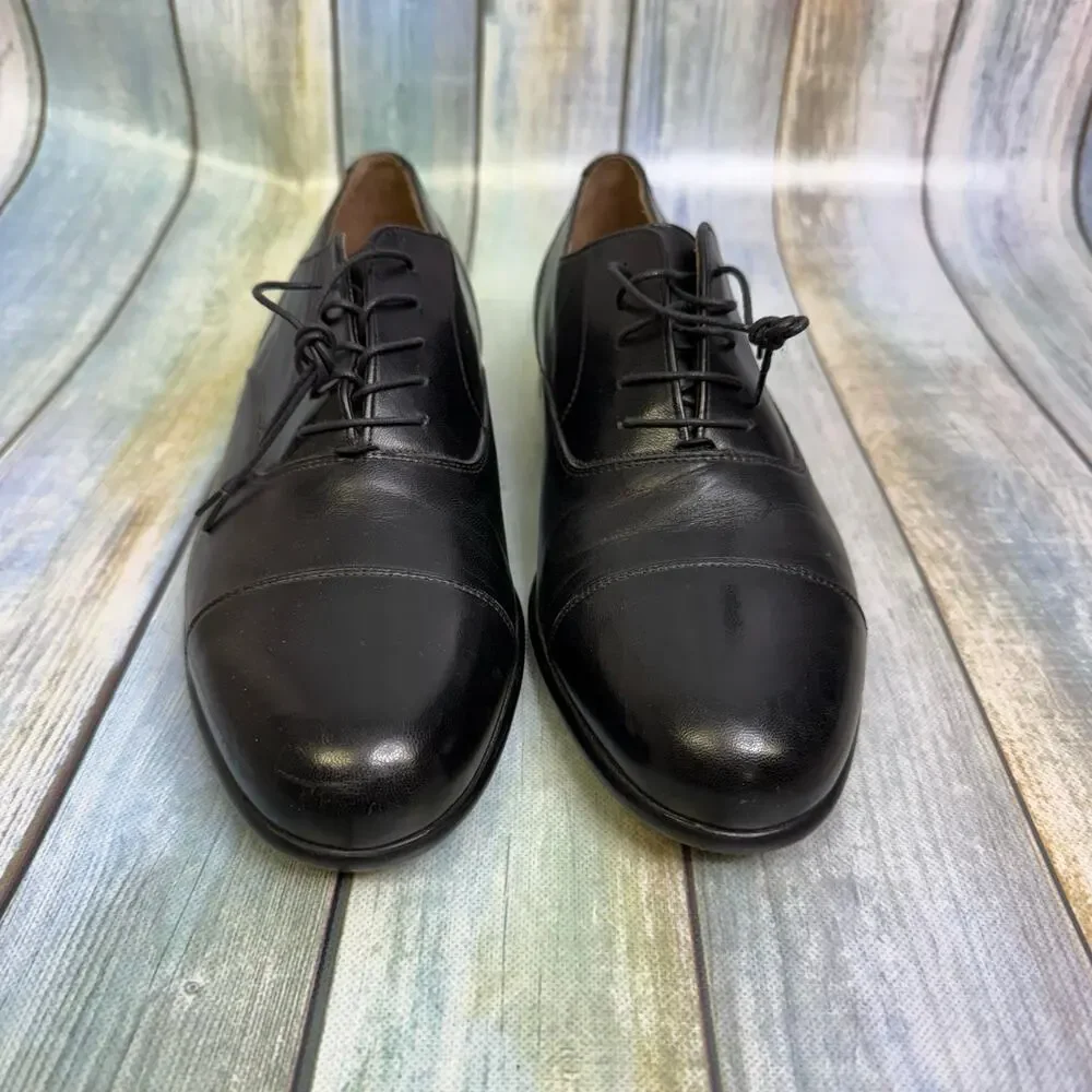 Italy Bragano Cole Haan Men's Black Dress Shoes Size 11.5 N Lace Up